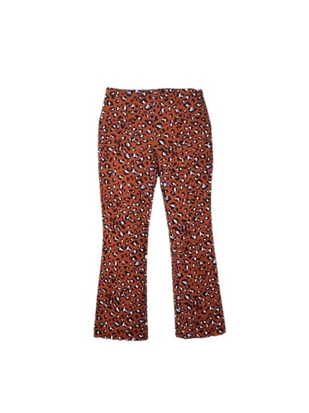 Anthropologie Maeve Orange Leopard-Print Pants